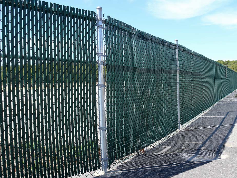 Commercial Chain Link semi-privacy fencing in San Antonio Texas