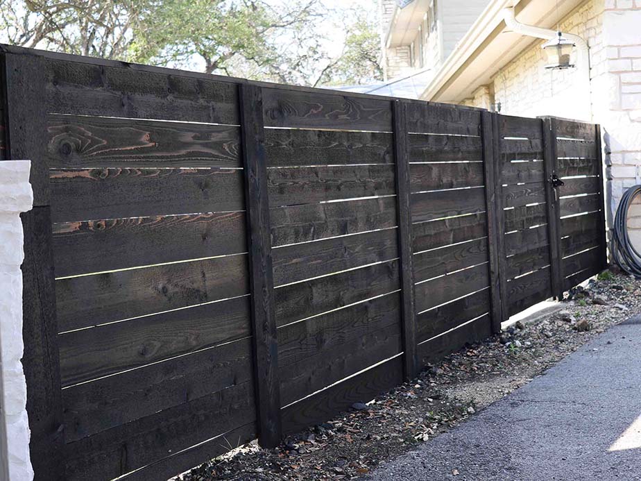 San Antonio TX horizontal style wood fence