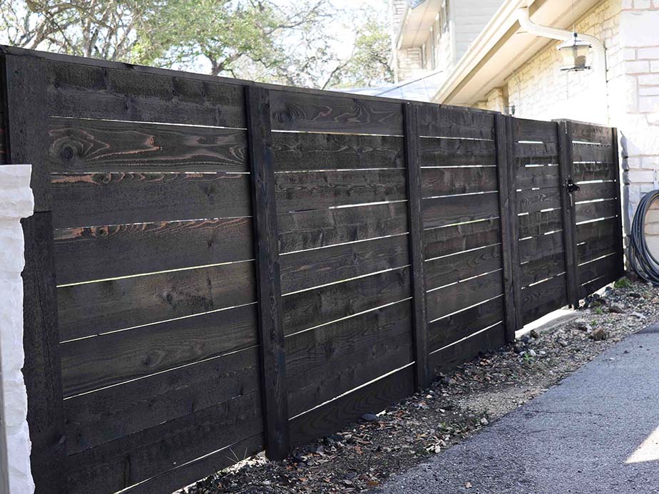 Timberwood Park TX horizontal style wood fence