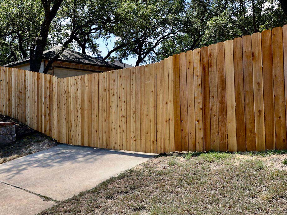 Timberwood Park TX stockade style wood fence